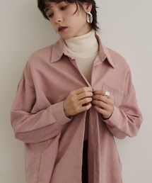 DFFUR. | スウェードタッチストライプオーバーシャツ(シャツ/ブラウス)