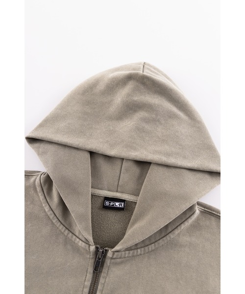 SPLR(エス・ピー・エル・アール)の「ジップパーカー|Chemical Dye Zip Hoodie|SPLR(パーカー・メンズ・ベージュ/ブラック・SMALL/MEDIUM/LARGE/X-LARGE)」の12枚目の写真
