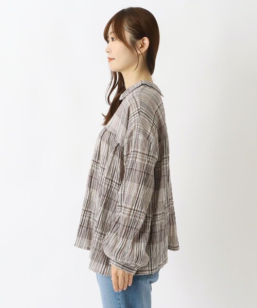 one'sterrace(ワンズテラス)の「◆前後着用 丸衿ブラウス(シャツ/ブラウス・レディース・グレー系4/ブラック系8/アイボリー系8・02)」の5枚目の写真