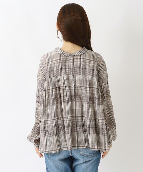 one'sterrace(ワンズテラス)の「◆前後着用 丸衿ブラウス(シャツ/ブラウス・レディース・グレー系4/ブラック系8/アイボリー系8・02)」の6枚目の写真