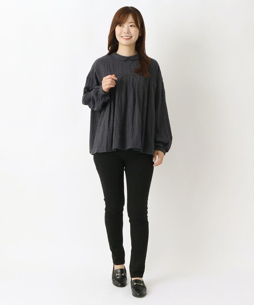 one'sterrace(ワンズテラス)の「◆前後着用 丸衿ブラウス(シャツ/ブラウス・レディース・グレー系4/ブラック系8/アイボリー系8・02)」の12枚目の写真
