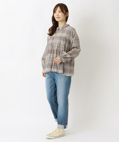 one'sterrace(ワンズテラス)の「◆前後着用 丸衿ブラウス(シャツ/ブラウス・レディース・グレー系4/ブラック系8/アイボリー系8・02)」の17枚目の写真