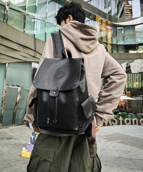 WESTBOY(ウエストボーイ)の「大容量 レザーバックパック WO25W2BG05【WB ORIGINALS】【2025AW】(バックパック/リュック・メンズ・ブラック・FREE)」の3枚目の写真