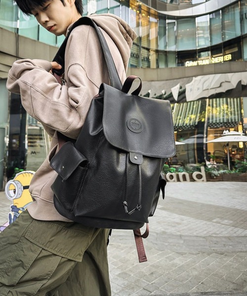 WESTBOY(ウエストボーイ)の「大容量 レザーバックパック WO25W2BG05【WB ORIGINALS】【2025AW】(バックパック/リュック・メンズ・ブラック・FREE)」の4枚目の写真