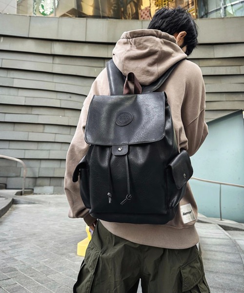 WESTBOY(ウエストボーイ)の「大容量 レザーバックパック WO25W2BG05【WB ORIGINALS】【2025AW】(バックパック/リュック・メンズ・ブラック・FREE)」の6枚目の写真