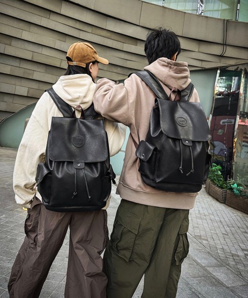 WESTBOY(ウエストボーイ)の「大容量 レザーバックパック WO25W2BG05【WB ORIGINALS】【2025AW】(バックパック/リュック・メンズ・ブラック・FREE)」の7枚目の写真