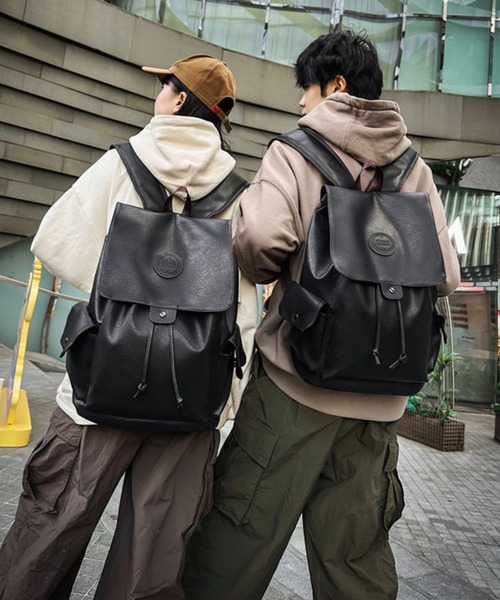 WESTBOY(ウエストボーイ)の「大容量 レザーバックパック WO25W2BG05【WB ORIGINALS】【2025AW】(バックパック/リュック・メンズ・ブラック・FREE)」の8枚目の写真
