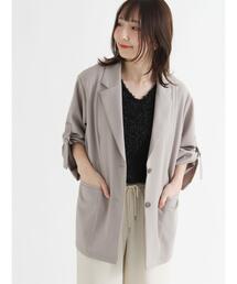 Te chichi TERRASSE | ロールアップテーラードジャケット《2025autumn catalog item》(ノーカラージャケット)