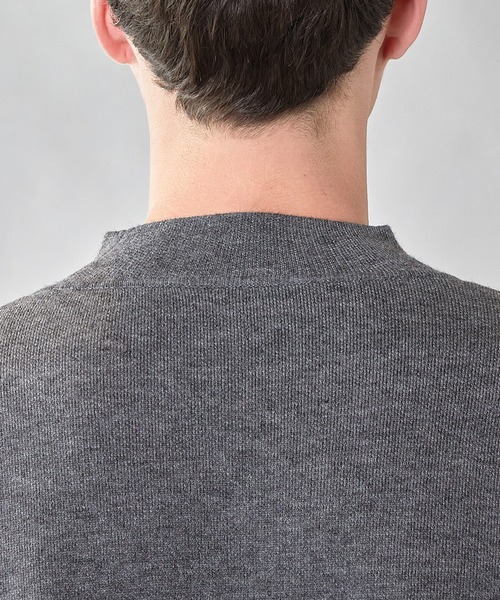 UNION STATION（ユニオンステーション）の「【ウォッシャブル素材】モックネック Wフェイスリバーシブルニット（ニット/セーター・メンズ・グレー系その他/ネイビー/マスタード・L/M）」の14枚目の写真