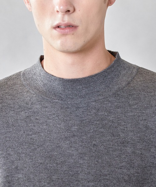 UNION STATION（ユニオンステーション）の「【ウォッシャブル素材】モックネック Wフェイスリバーシブルニット（ニット/セーター・メンズ・グレー系その他/ネイビー/マスタード・L/M）」の13枚目の写真