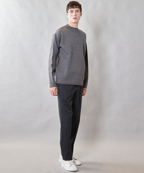 UNION STATION（ユニオンステーション）の「【ウォッシャブル素材】モックネック Wフェイスリバーシブルニット（ニット/セーター・メンズ・グレー系その他/ネイビー/マスタード・L/M）」の10枚目の写真