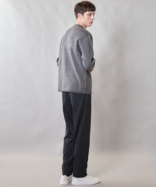 UNION STATION（ユニオンステーション）の「【ウォッシャブル素材】モックネック Wフェイスリバーシブルニット（ニット/セーター・メンズ・グレー系その他/ネイビー/マスタード・L/M）」の11枚目の写真