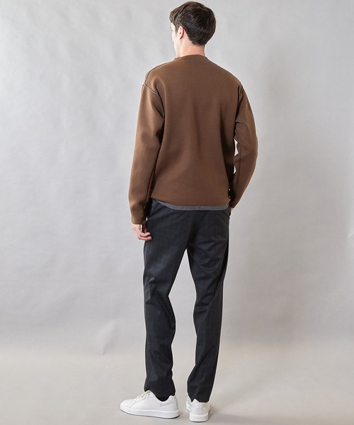 UNION STATION（ユニオンステーション）の「【ウォッシャブル素材】モックネック Wフェイスリバーシブルニット（ニット/セーター・メンズ・グレー系その他/ネイビー/マスタード・L/M）」の20枚目の写真