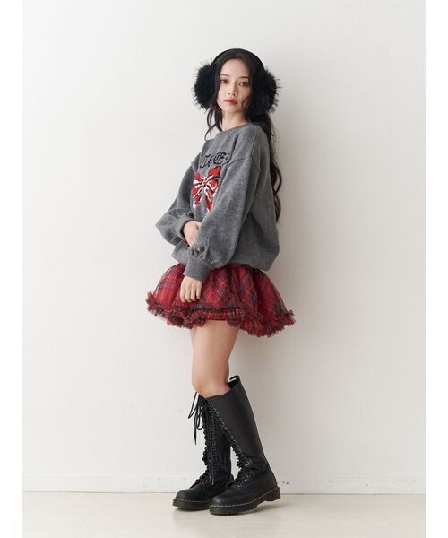 【完売商品】jouetie リボンジャガードルーズニット WEB限定】リボンジャガードルーズニット 秋服（ニット/セーター