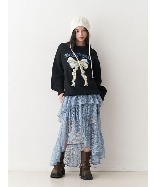 jouetie リボンジャガードルーズニット M グレー jouetie ( ジュエティ ) - リボンジャガードルーズニット - FAITHWEB