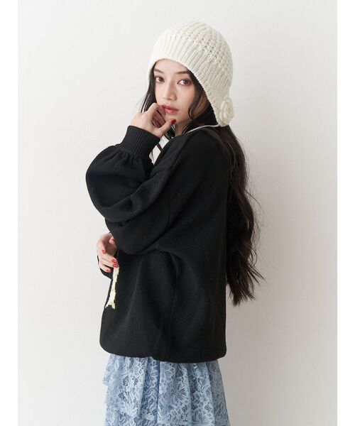 WEB限定】リボンジャガードルーズニット 秋服（ニット/セーター