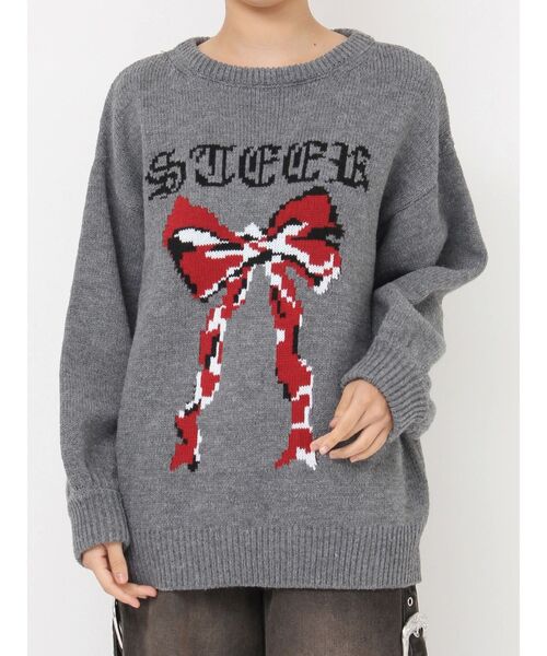 【完売商品】jouetie リボンジャガードルーズニット リボンジャガードルーズニット[品番：MKSW0061525]｜jouetie