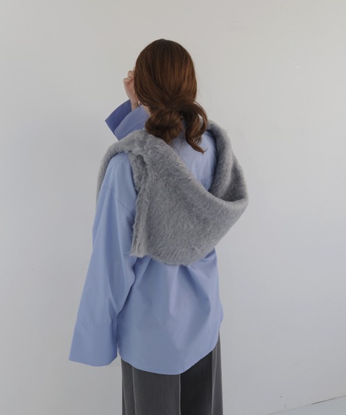 hellam(へラム)の「【sakippe×hellam】シャギーフレアスリーブニット(ニット/セーター・レディース・グレー/レッド/ピンク/グリーン/イエロー/アイボリー・FREE)」の20枚目の写真