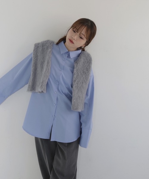 hellam(へラム)の「【sakippe×hellam】シャギーフレアスリーブニット(ニット/セーター・レディース・グレー/レッド/ピンク/グリーン/イエロー/アイボリー・FREE)」の22枚目の写真