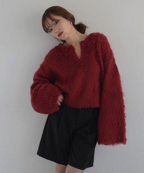 赤いフレアヘムニットセーター c7352_i2.jpg