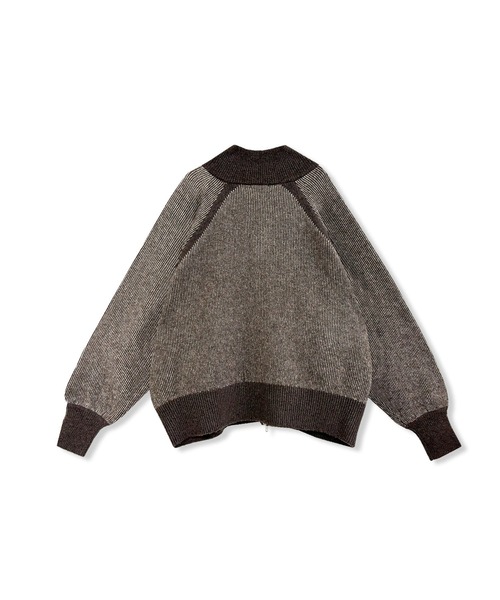 ANDGEEBEE（アンジービー）の「UNISEX プレーティングジップニット（ニット/セーター・レディース・ブラウン/ブラック・FREE）」の8枚目の写真