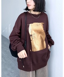 reca | 裏毛箔プリントBIGプルオーバー(スウェット)