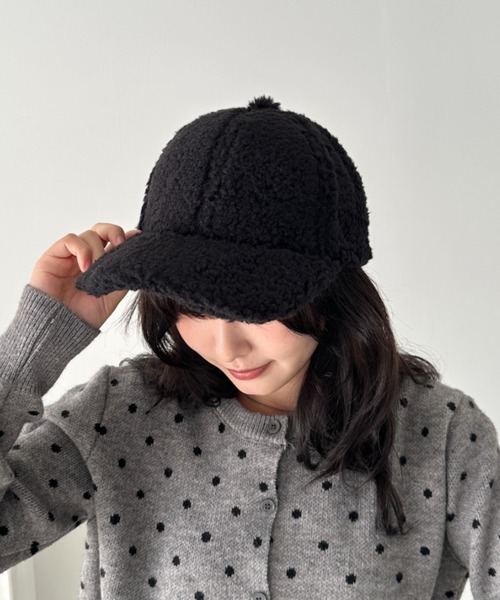 CLEA（クレア）の「無地ボアキャップ（キャップ・レディース・グレー/ブラウン/ホワイト/ベージュ/ブラック・FREE）」の3枚目の写真