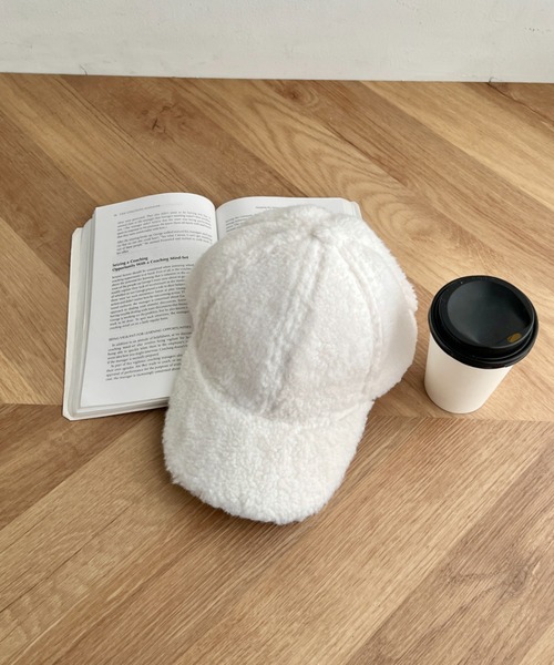 CLEA（クレア）の「無地ボアキャップ（キャップ・レディース・グレー/ブラウン/ホワイト/ベージュ/ブラック・FREE）」の10枚目の写真