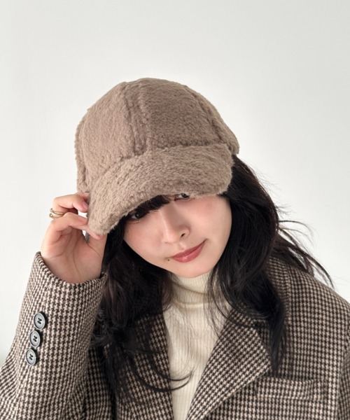 CLEA（クレア）の「無地ボアキャップ（キャップ・レディース・グレー/ブラウン/ホワイト/ベージュ/ブラック・FREE）」の21枚目の写真