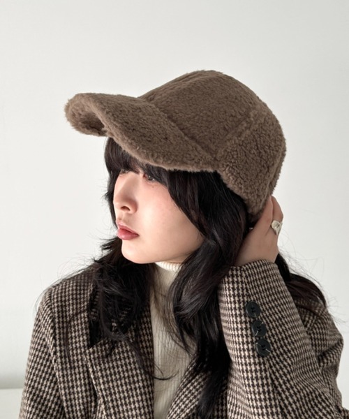 CLEA（クレア）の「無地ボアキャップ（キャップ・レディース・グレー/ブラウン/ホワイト/ベージュ/ブラック・FREE）」の22枚目の写真