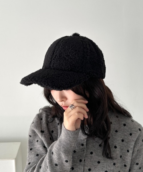 CLEA（クレア）の「無地ボアキャップ（キャップ・レディース・グレー/ブラウン/ホワイト/ベージュ/ブラック・FREE）」の13枚目の写真