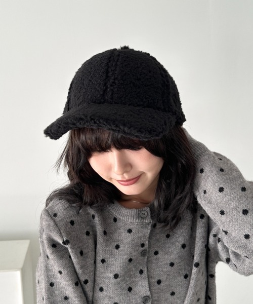 CLEA（クレア）の「無地ボアキャップ（キャップ・レディース・グレー/ブラウン/ホワイト/ベージュ/ブラック・FREE）」の11枚目の写真