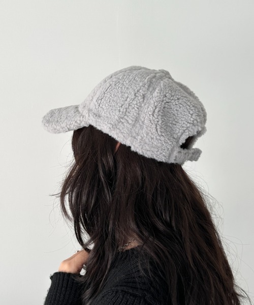CLEA（クレア）の「無地ボアキャップ（キャップ・レディース・グレー/ブラウン/ホワイト/ベージュ/ブラック・FREE）」の18枚目の写真