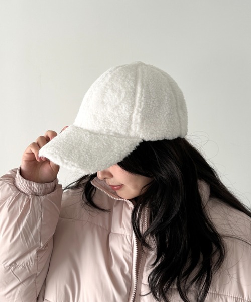 CLEA（クレア）の「無地ボアキャップ（キャップ・レディース・グレー/ブラウン/ホワイト/ベージュ/ブラック・FREE）」の7枚目の写真
