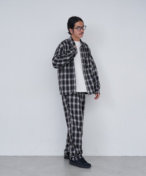 Kastane（カスタネ）の「【セットアップ対応/ユニセックス】BM チェックシャツ（シャツ/ブラウス・レディース・ブラック/ブラウン・FREE）」の9枚目の写真