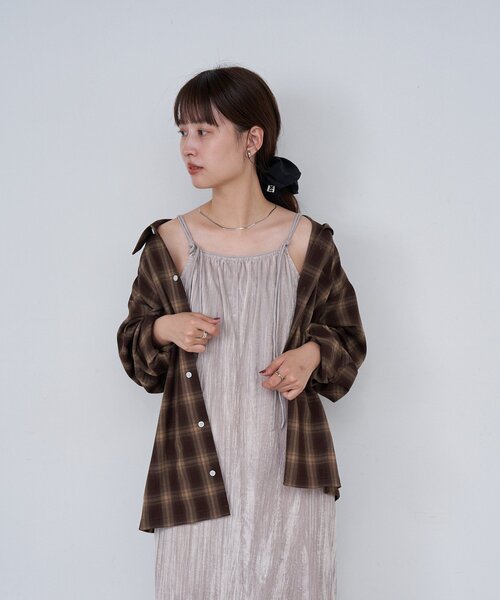 Kastane（カスタネ）の「【セットアップ対応/ユニセックス】BM チェックシャツ（シャツ/ブラウス・レディース・ブラック/ブラウン・FREE）」の14枚目の写真