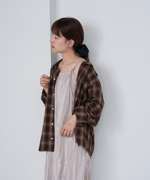 Kastane（カスタネ）の「【セットアップ対応/ユニセックス】BM チェックシャツ（シャツ/ブラウス・レディース・ブラック/ブラウン・FREE）」の15枚目の写真