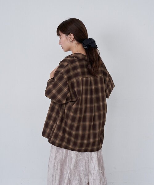 Kastane（カスタネ）の「【セットアップ対応/ユニセックス】BM チェックシャツ（シャツ/ブラウス・レディース・ブラック/ブラウン・FREE）」の18枚目の写真
