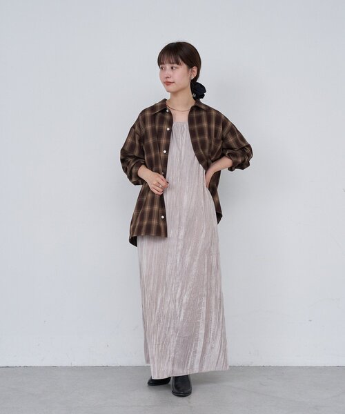 Kastane（カスタネ）の「【セットアップ対応/ユニセックス】BM チェックシャツ（シャツ/ブラウス・レディース・ブラック/ブラウン・FREE）」の19枚目の写真