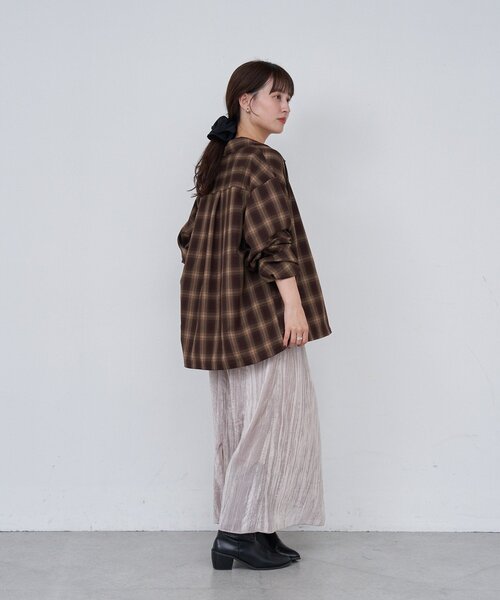 Kastane（カスタネ）の「【セットアップ対応/ユニセックス】BM チェックシャツ（シャツ/ブラウス・レディース・ブラック/ブラウン・FREE）」の21枚目の写真