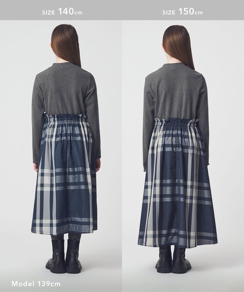 green label relaxing（グリーンレーベルリラクシング）の「ドッキング ワンピース / キッズ  100cm-160cm（ワンピース・キッズ・グレー系/ブラック・100cm/160cm/110cm/140cm/150cm/130cm/120cm）」の13枚目の写真