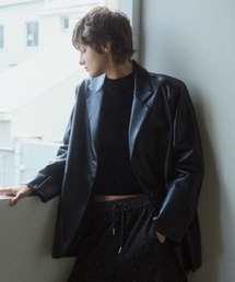 オーバーサイズフェイクレザージャケット / Oversized Faux Leather Jacket