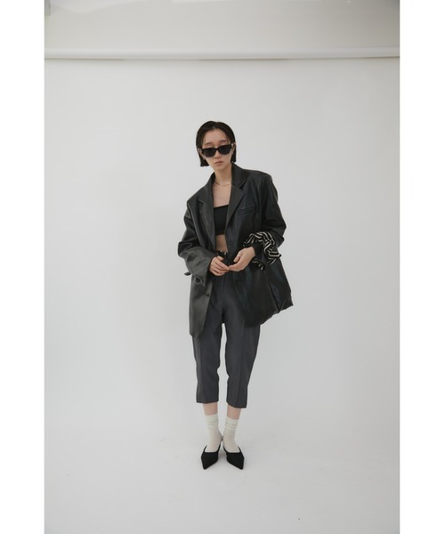 Oversized Faux Leather Jacket / オーバーサイズフェイクレザー