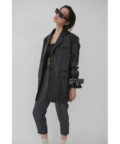 Oversized Faux Leather Jacket / オーバーサイズフェイクレザー