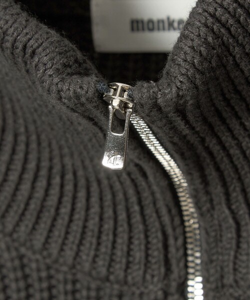 MONKEY TIME(モンキータイム)の「バルキー アゼ ハーフジップ ニット(ニット/セーター・メンズ・ケリーグリーン/ダークグレー/ブラック・S/M/L/XL)」の8枚目の写真