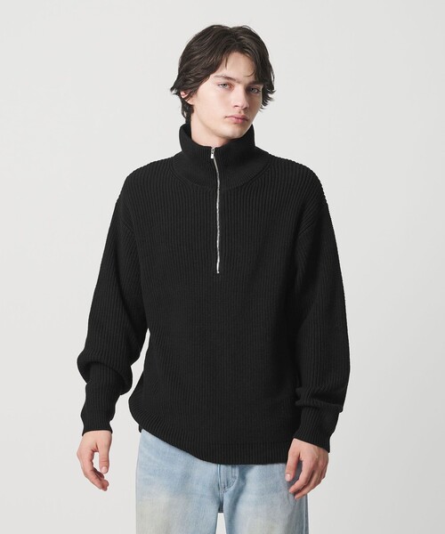 バルキー アゼ ハーフジップ ニット（ニット/セーター）｜MONKEY TIME