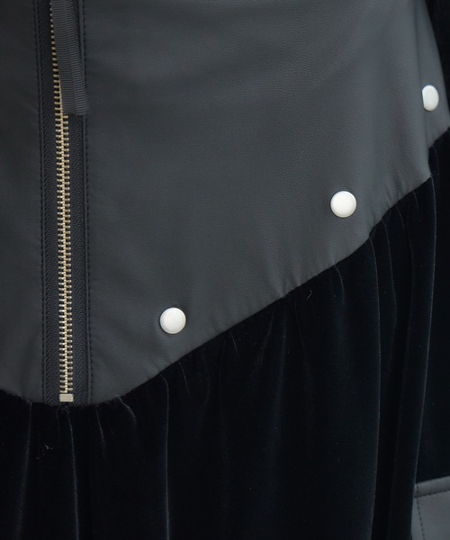 KATHARINE ROSS（キャサリンロス）の「【PILLINI/ピリーニ】ベロア×レザーワークスカート（スカート・レディース・ブラック/ブラウン・FREE）」の9枚目の写真