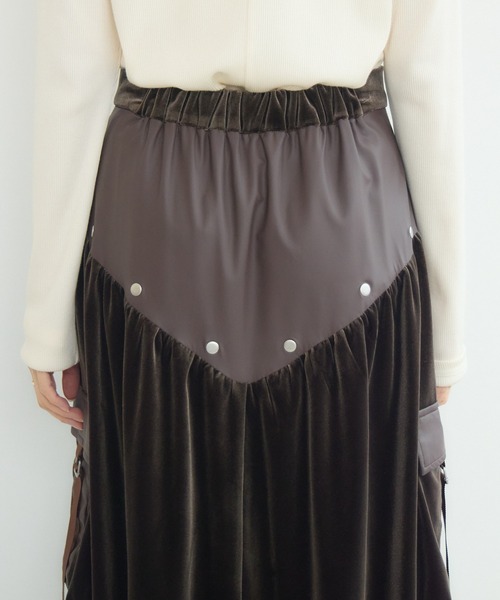 KATHARINE ROSS（キャサリンロス）の「【PILLINI/ピリーニ】ベロア×レザーワークスカート（スカート・レディース・ブラック/ブラウン・FREE）」の18枚目の写真