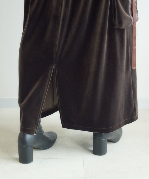 KATHARINE ROSS（キャサリンロス）の「【PILLINI/ピリーニ】ベロア×レザーワークスカート（スカート・レディース・ブラック/ブラウン・FREE）」の19枚目の写真