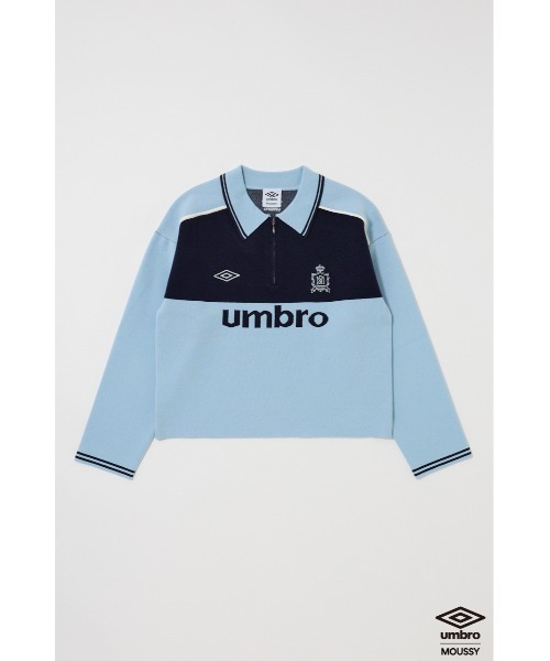 MOUSSY（マウジー）の「UMBRO HALF ZIP TEAM ニットシャツ（ニット/セーター・レディース・杢グレー/アイボリー/ライトブルー・FREE）」の9枚目の写真
